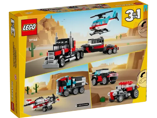 Picture of LEGO Flatbed Truck with Helicopter